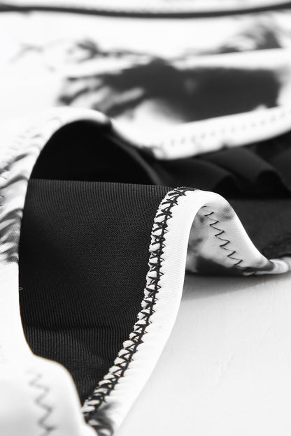 Two-Tone Crisscross Frill Trim | Two-Piece Swimsuit