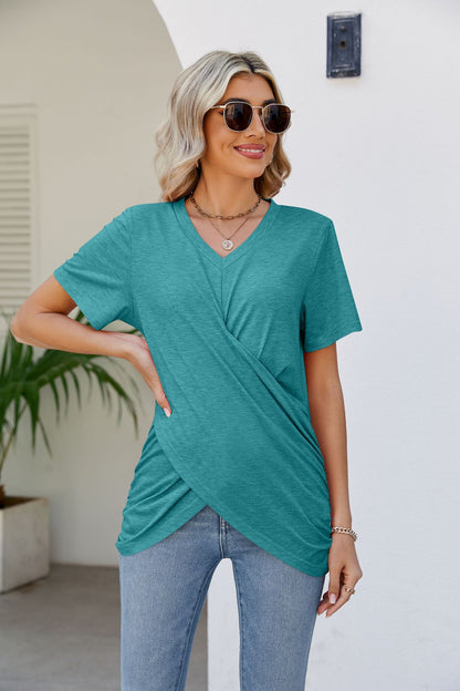 V-Neck Crisscross Short Sleeve | Tee